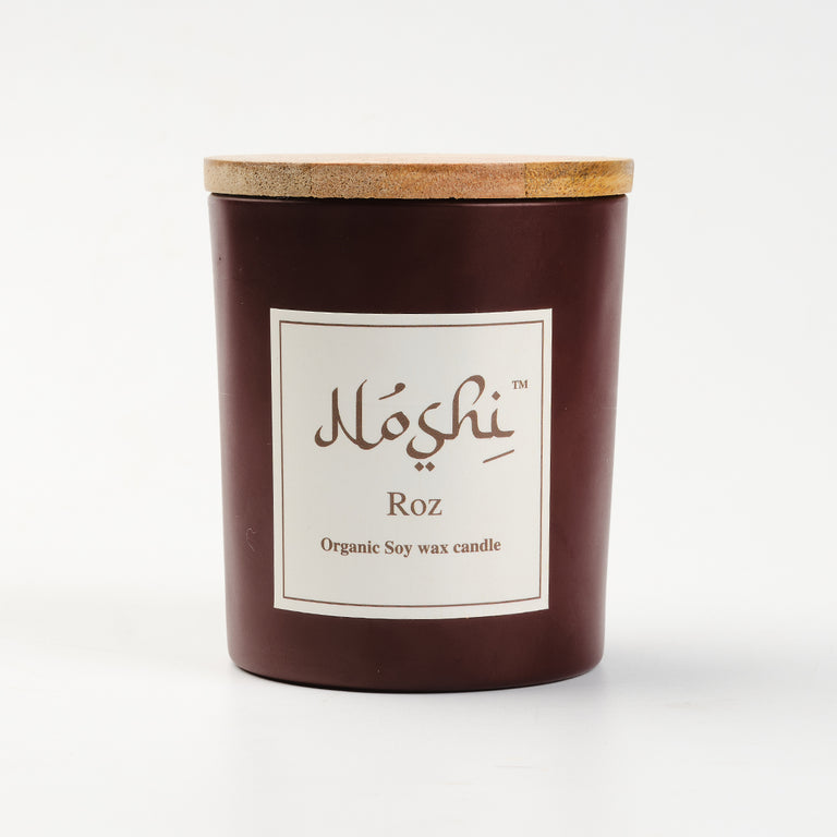 Buy Roz Rose Scented Candle – Oud & Amber Soy Candle | Noshi
